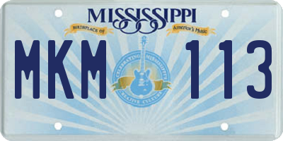MS license plate MKM113