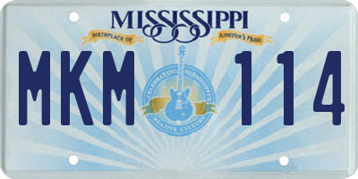 MS license plate MKM114