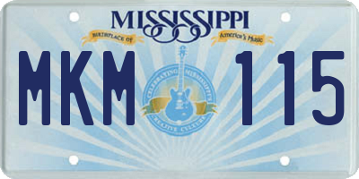 MS license plate MKM115