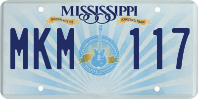 MS license plate MKM117