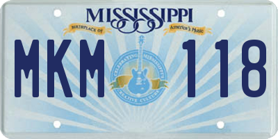 MS license plate MKM118