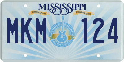 MS license plate MKM124