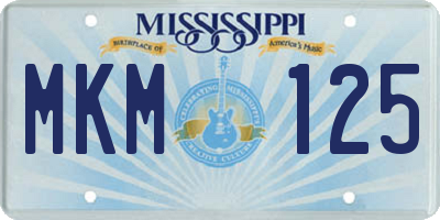 MS license plate MKM125