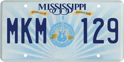 MS license plate MKM129