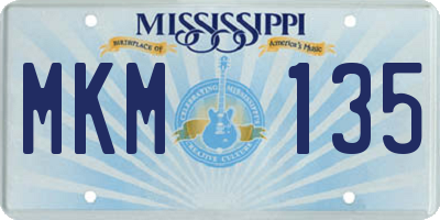 MS license plate MKM135