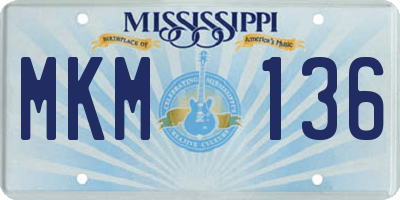 MS license plate MKM136