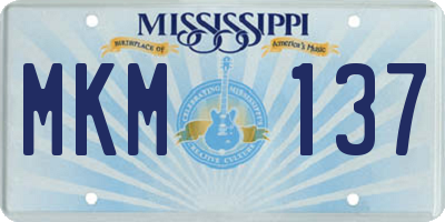 MS license plate MKM137