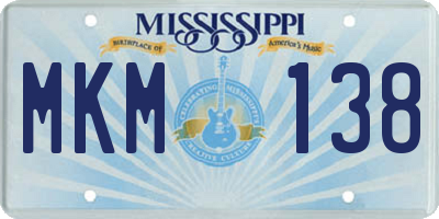 MS license plate MKM138