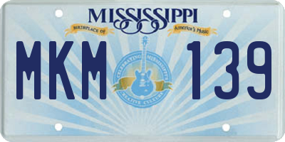 MS license plate MKM139
