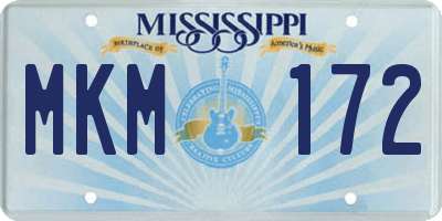 MS license plate MKM172