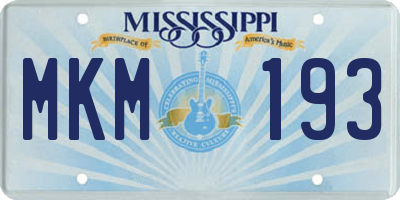 MS license plate MKM193