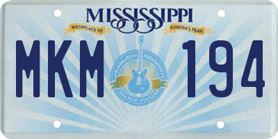 MS license plate MKM194