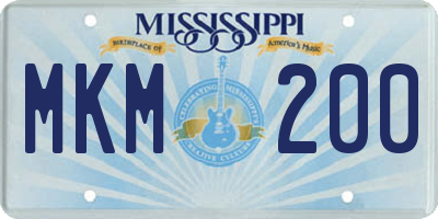 MS license plate MKM200