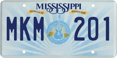 MS license plate MKM201