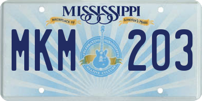 MS license plate MKM203