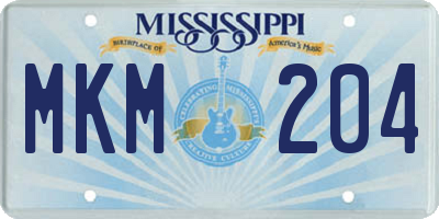 MS license plate MKM204