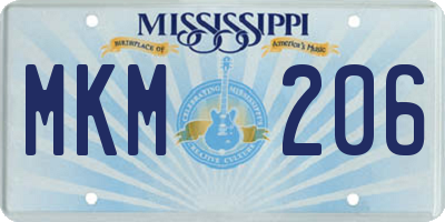MS license plate MKM206