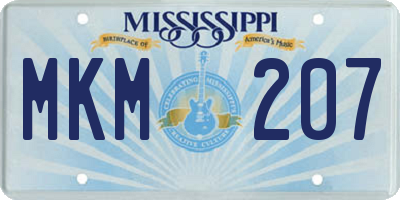 MS license plate MKM207
