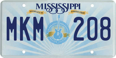 MS license plate MKM208
