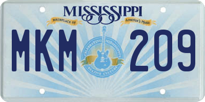 MS license plate MKM209