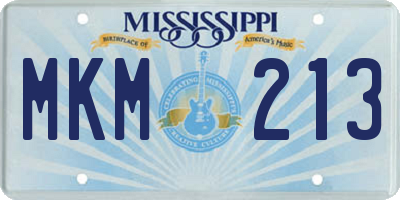 MS license plate MKM213