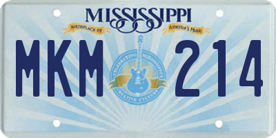MS license plate MKM214