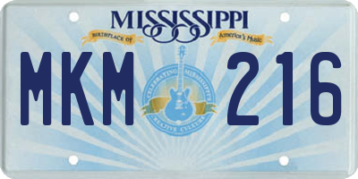MS license plate MKM216