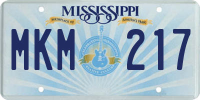 MS license plate MKM217