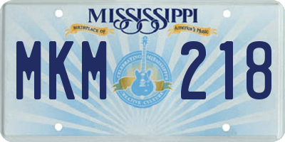 MS license plate MKM218