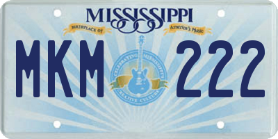 MS license plate MKM222