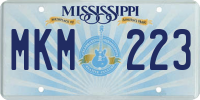 MS license plate MKM223