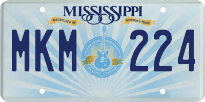 MS license plate MKM224