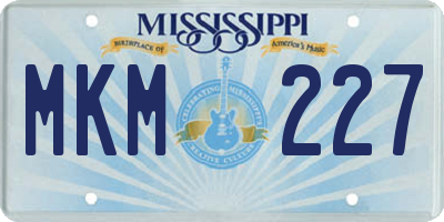 MS license plate MKM227