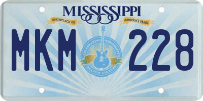 MS license plate MKM228