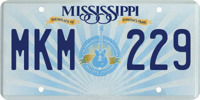 MS license plate MKM229