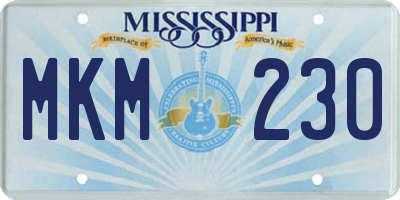 MS license plate MKM230