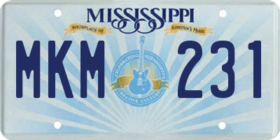MS license plate MKM231