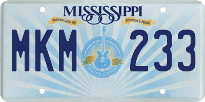 MS license plate MKM233