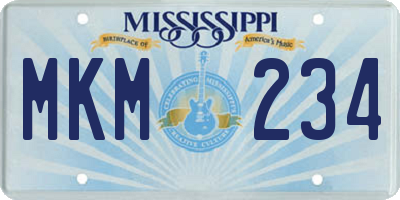 MS license plate MKM234