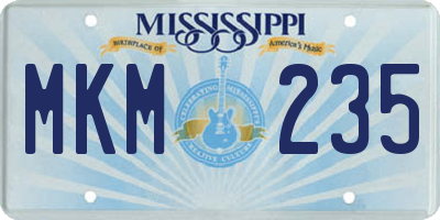 MS license plate MKM235