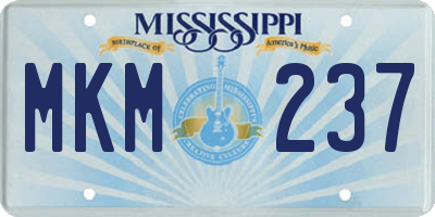 MS license plate MKM237