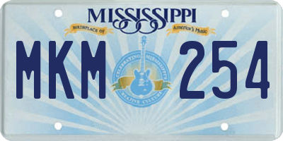 MS license plate MKM254