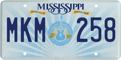 MS license plate MKM258