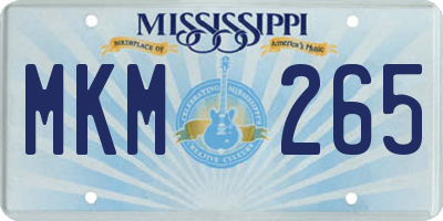 MS license plate MKM265