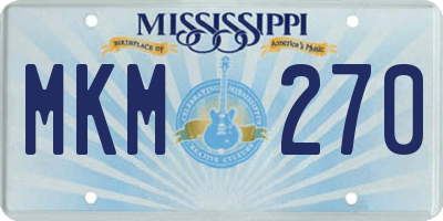 MS license plate MKM270