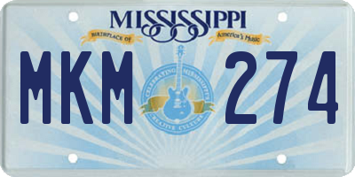 MS license plate MKM274