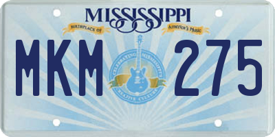 MS license plate MKM275