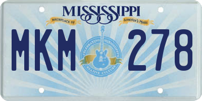 MS license plate MKM278