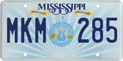 MS license plate MKM285