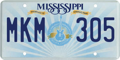 MS license plate MKM305
